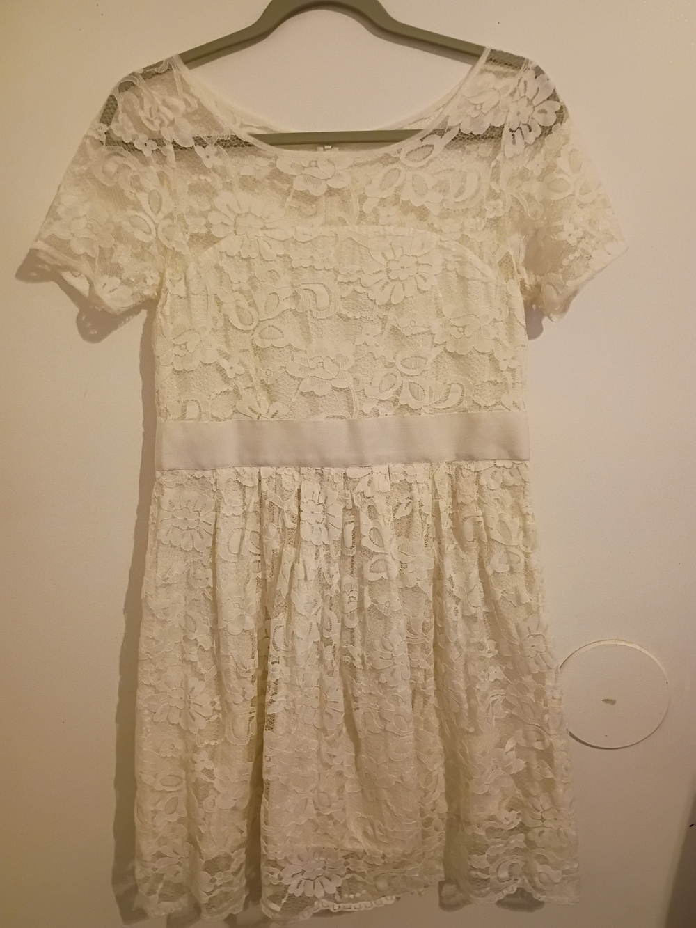 BB Dakota Women's Renley Fit&Flare Cream Lace Mini Dress Sz 10‎